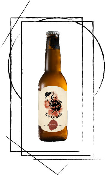 Photo représentant la bière rousse de la micro-brasserie artisanale La Bracée, située dans le quartier historique de Fougères.